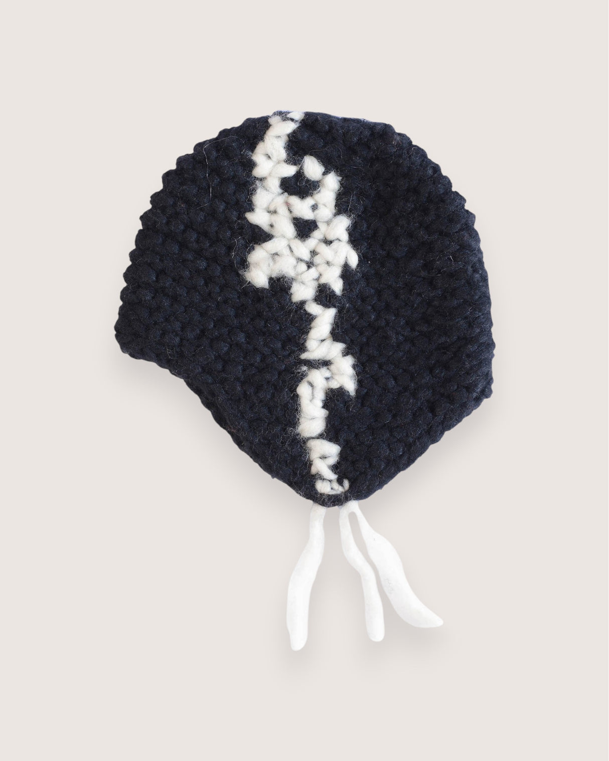 Fin embroidered cashmere and silk ear-flap hat, handcrafted — Wooly Rouge